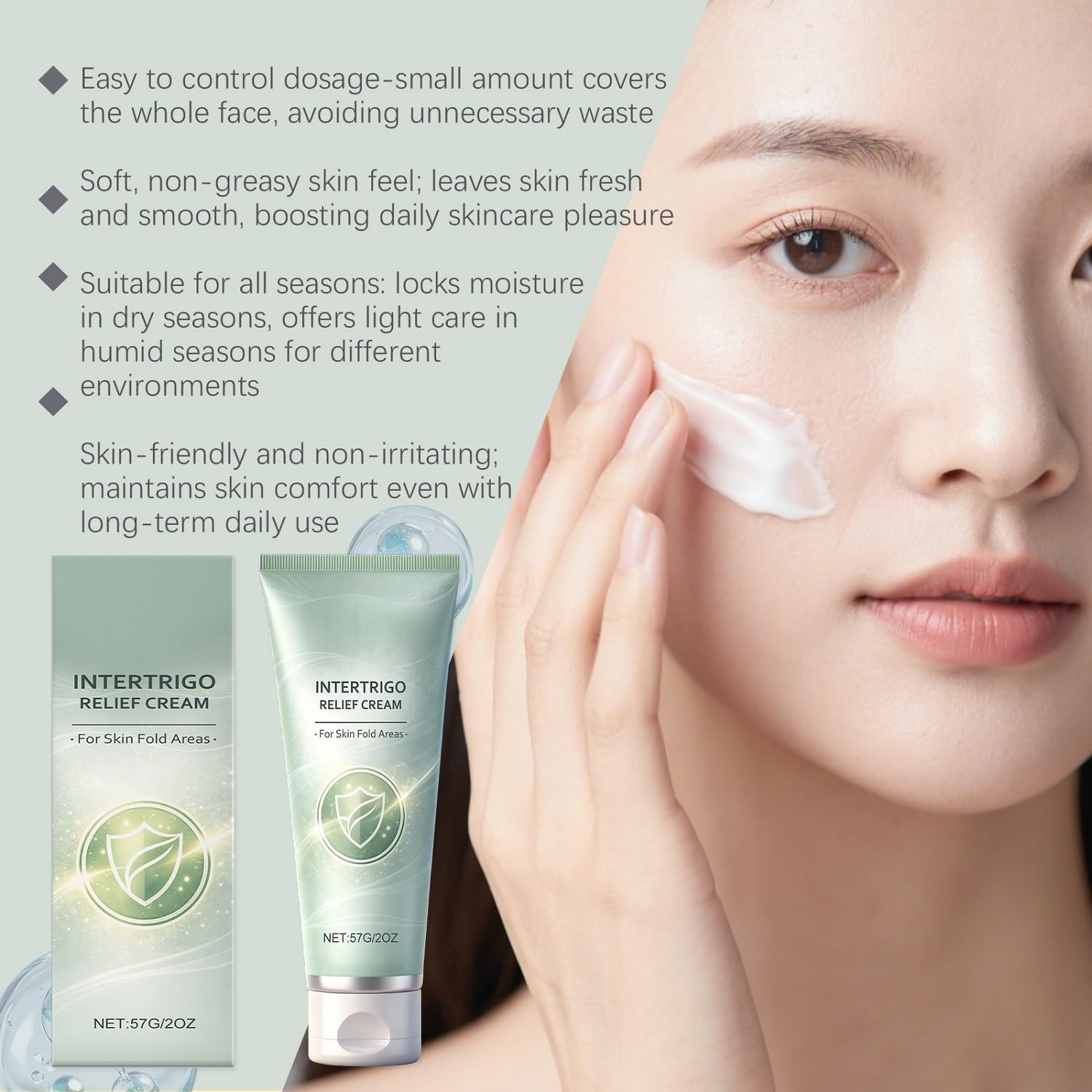 LOYOTICE 3Pcs Intertrigo Cream, Skin Fold Care & Chafing Support Cream, Helps Soothe Irritated Skin, Reduce Friction, Supports Skin Comfort, Fast-Drying Non-Greasy for Daily Use