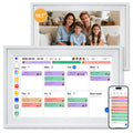 Yofidra 10.1" Digital Calendar, Smart Electronic Calendar with Chore Photo Meal Reward To-do Chart, Desk Planner for Family Schedule, Wifi Interactive Touchscreen Display with Stand, White, 32GB