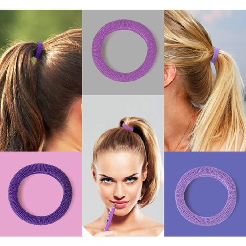 JIRIS 100PCS Hair Ties for Women And Kids, Seamless Thick Hair Bands, Elastic Baby Hair Ties No Damage Ponytail Holder, Cotton Toddler Hair Tie, No Crease Small Hair Tie For Toddler Girls (Purple)
