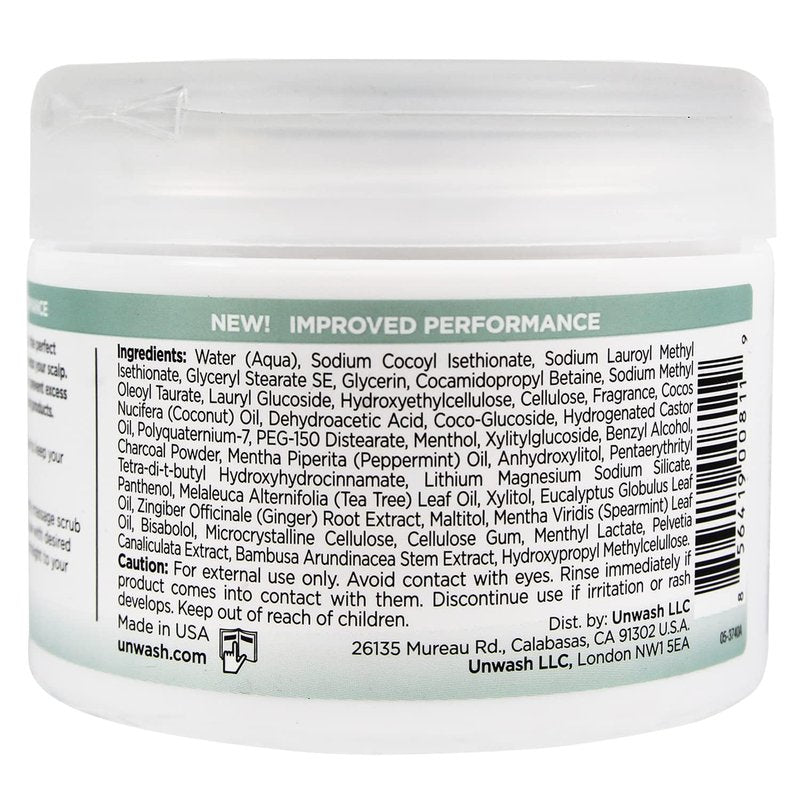 Unwash Charcoal Detox Scalp Scrub - Detoxify & Exfoliate Dry, Itchy Scalps | Paraben-Free, 8.82 oz