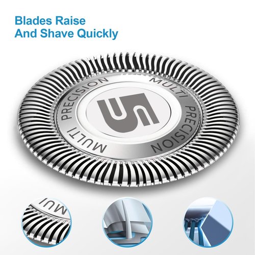 Philips Norelco SH50 Replacement Heads - 6-Pack with Blade Retaining Rings for 5000 Series