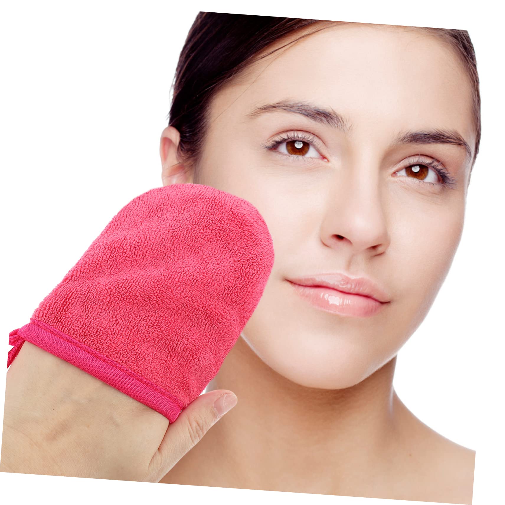 Beatifufu 4Pcs Microfiber Face Wash Gloves Reusable Makeup Remover Mitts Soft Facial Cleansing Cloths for Gentle Daily Skin Care and Makeup Removal
