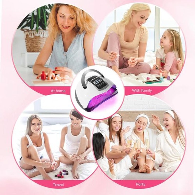 280W UV LED Nail Lamp, Nail Dryer for Gel Polish with 66pcs Lamp Beads and Automatic Sensor 4 Timer Setting Professional Nail Art Tools