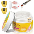 GELLAKTIK Builder Gel for Nails, 60g Clear Hard Gel for Nail Extension with 10 Nail Forms, Strengthener & Thickening, UV LED Lamp Cured Sculpture, Repair Broken Nails, Salon DIY Manicure Kit