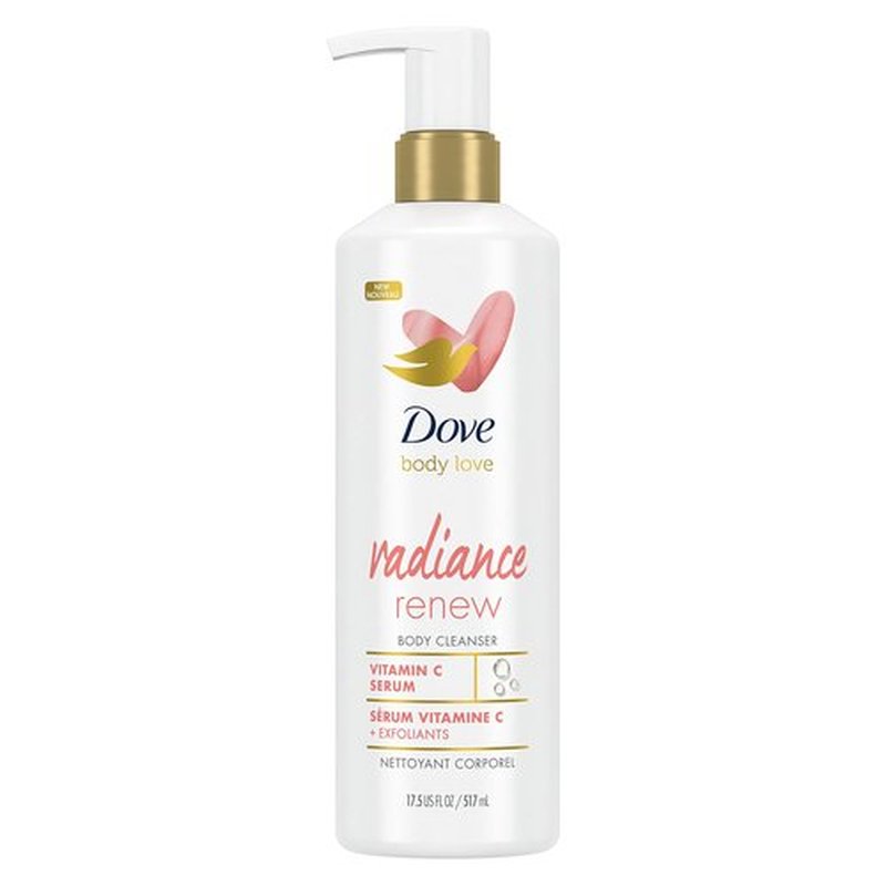 Dove Body Love Body Cleanser Radiance Renew For Dull Skin Exfoliating Body Wash Cleanser with Vitamin C Serum 17.5 fl oz