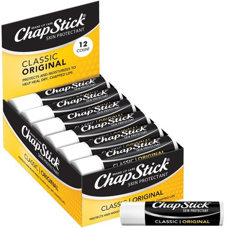 ChapStick Classic Original Lip Balm - 12-Count Bulk Pack for Ultimate Lip Moisturization, 0.15 Oz Each