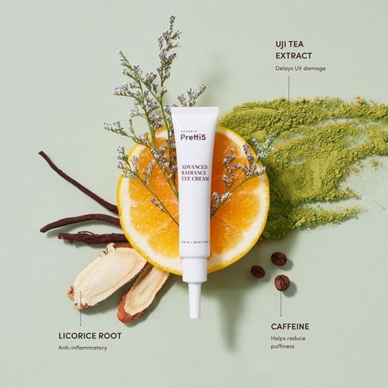 Pretti5 Advanced Radiance Eye Cream - Reduces Puffiness & Dark Circles | Vegan, 12g
