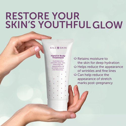 Silcskin Hand And Body Treatment Water Based Lotion For Crepey Skin And Fine Lines With Medical Grade Silicone, Winter Skin Care Gift For Women, 4 Oz