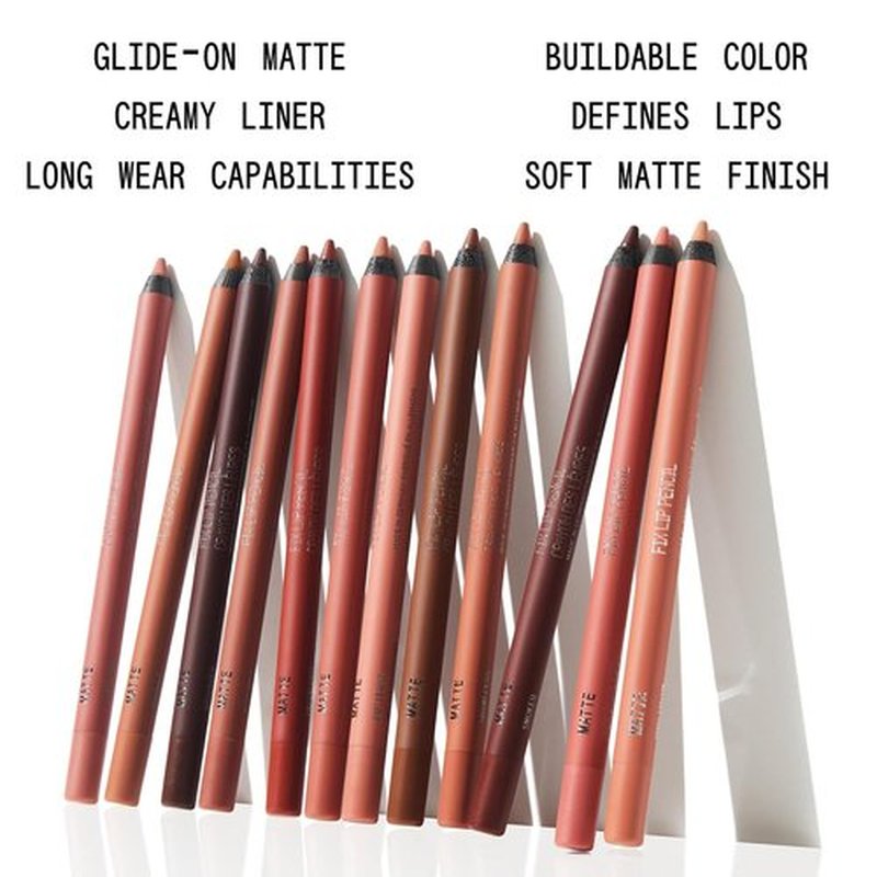 About-Face Matte Fix Lip Pencil - Long-Wear Creamy Matte Lip Liner with Hyaluronic Acid & Vitamins - 0.042 oz (Rosewood)
