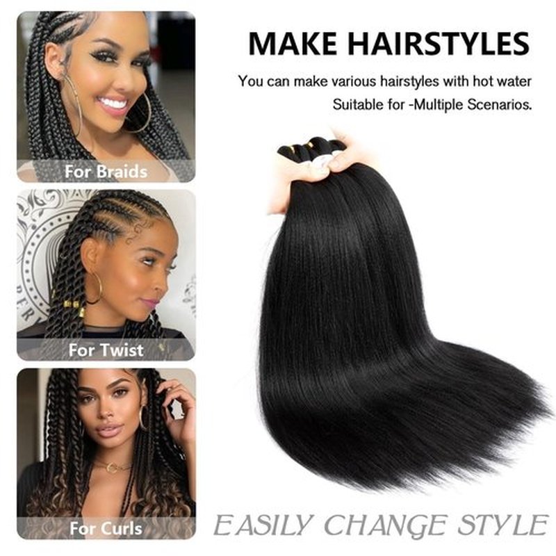 Roeula Pre Stretched Braiding Hair 12 Inch 3 Packs Short Black Braiding Hair Pre Stretched Professional Prestretched Braiding Hair Extensions Synthetic Crochet Twist Braids (1B, 12 Inch (pack of 3))