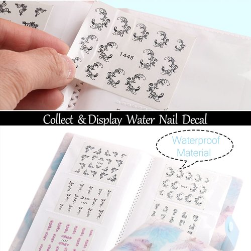 MIAO YUAN 4 PCS Nail Art Sticker Storage Book Artistic Decals Collection Organizer DIY Sticker Collecting Holder Transparent Photo Storage Book (120 Slots/Pc)