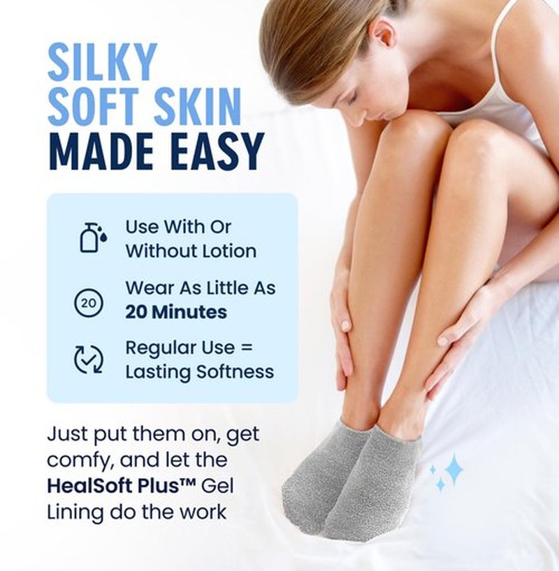 Dr. Frederick’s Original Moisturizing Gel Socks for Men & Women – Dry Feet & Cracked Heel Treatment – Full Foot Gel Lining with Mango Butter, Shea Butter, Jojoba & Coconut Oil (Mellow Moon)