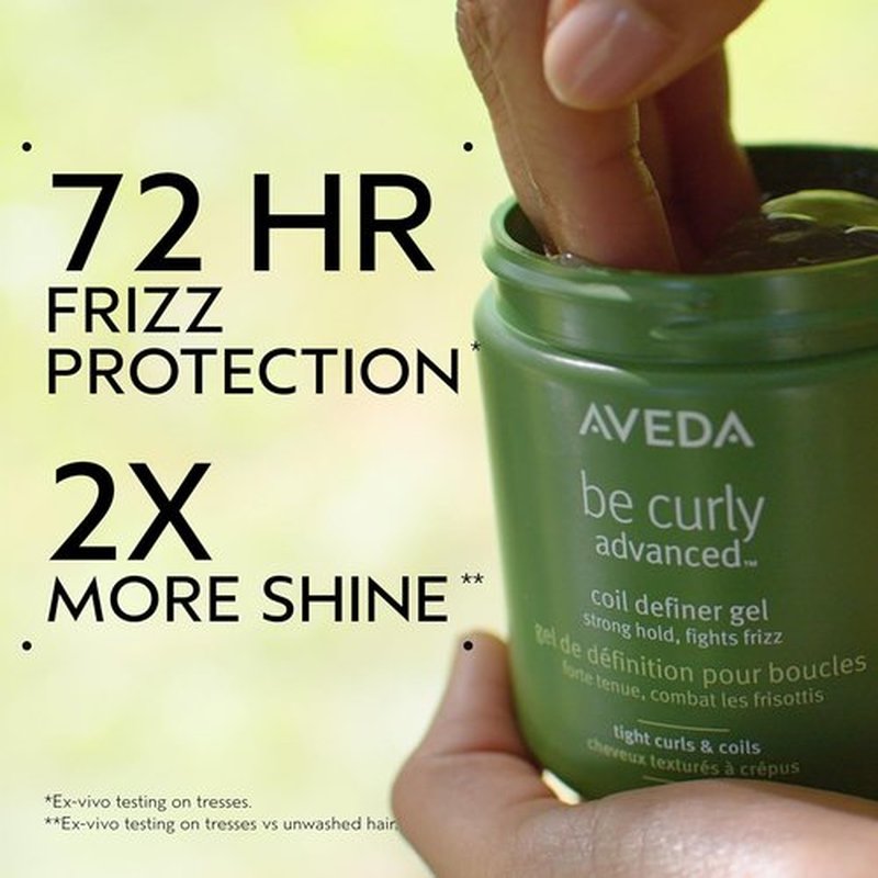 Aveda Be Curly Advanced Coil Definer Gel - Strong Hold for Coily Hair | Defines & Protects from Humidity | 8.8 Ounce
