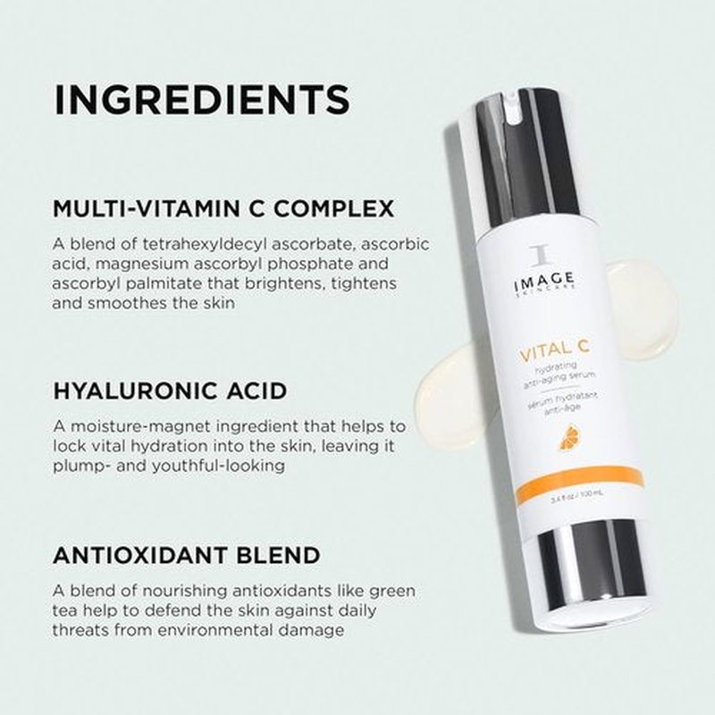 IMAGE Skincare VITAL C Hydrating Face Serum - Brighten & Smooth Skin with Vitamin C & Hyaluronic Acid