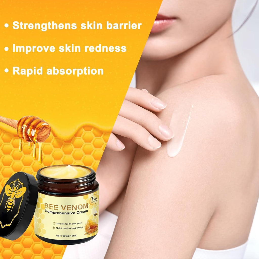 2PCS Bee Venom Skin Treatment Cream, New Bee Venom Comprehensive Cream for Body and Face, Natural Skin Moisturizer, Repairing and Moisturizing