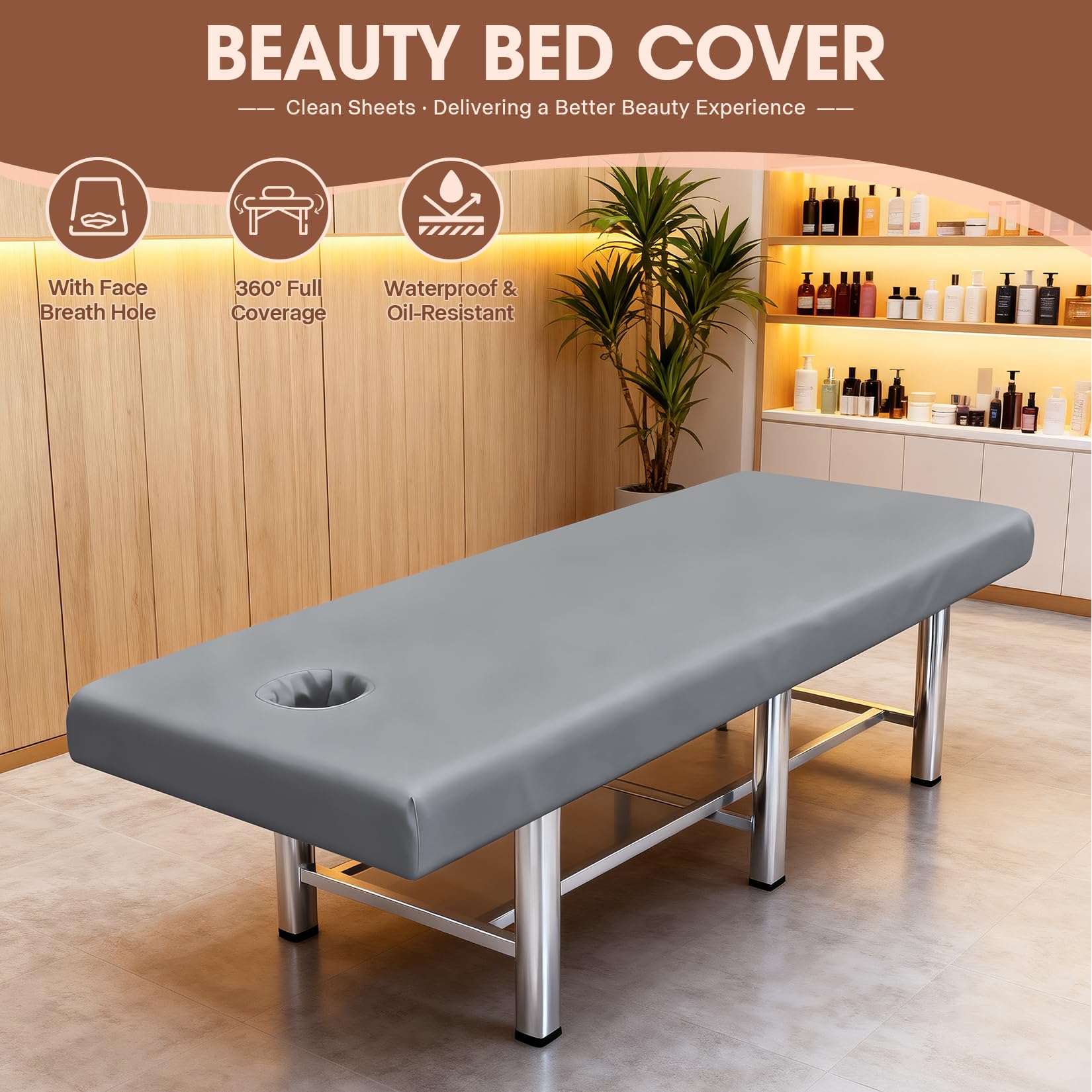 LXIANGN Waterproof Massage Sheets Bed Table Cover, Grey, 75 x 31.5"