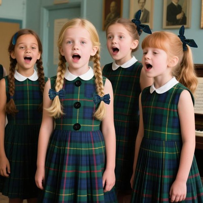 6pcs Uniform Hair Accessories for Girls, 2 Back to School Bows Clip 2 Plaid Bunny Ear Bowknot Scrunchies 2 Snap Barrettes Long Tail Hair Bow Set for Toddler Little Girl (Dark Green, Navy, Yellow, Red)