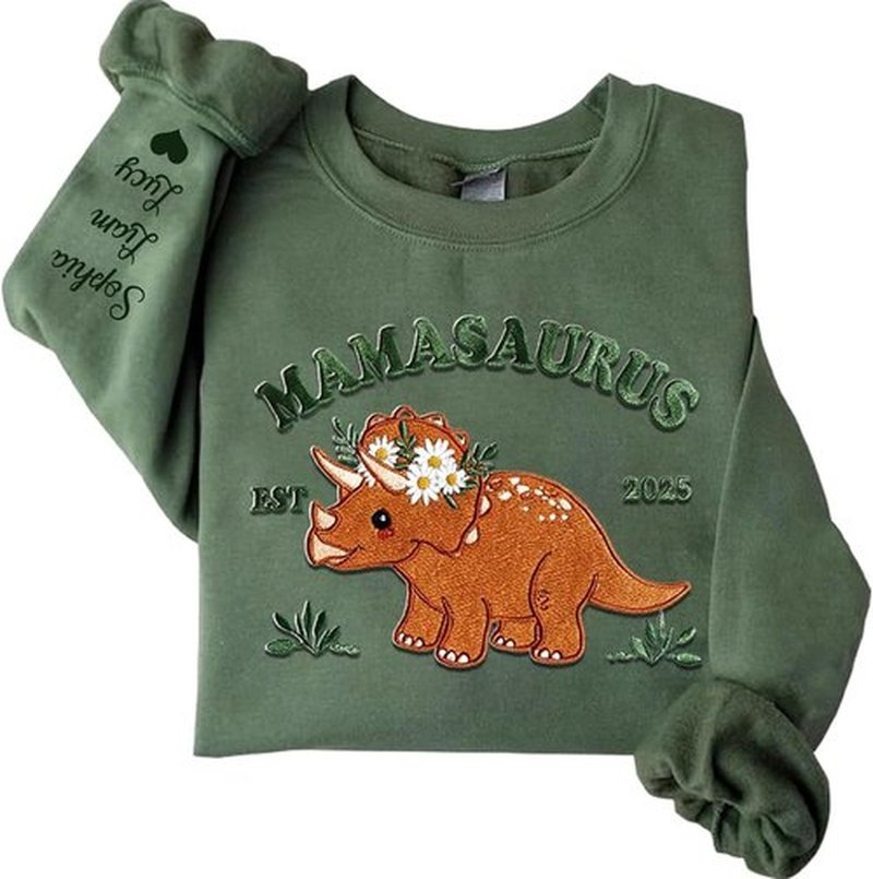 Noni Personalized Mamasaurus Sweatshirt - Custom Embroidery for Moms | Perfect Gift for Mother's Day