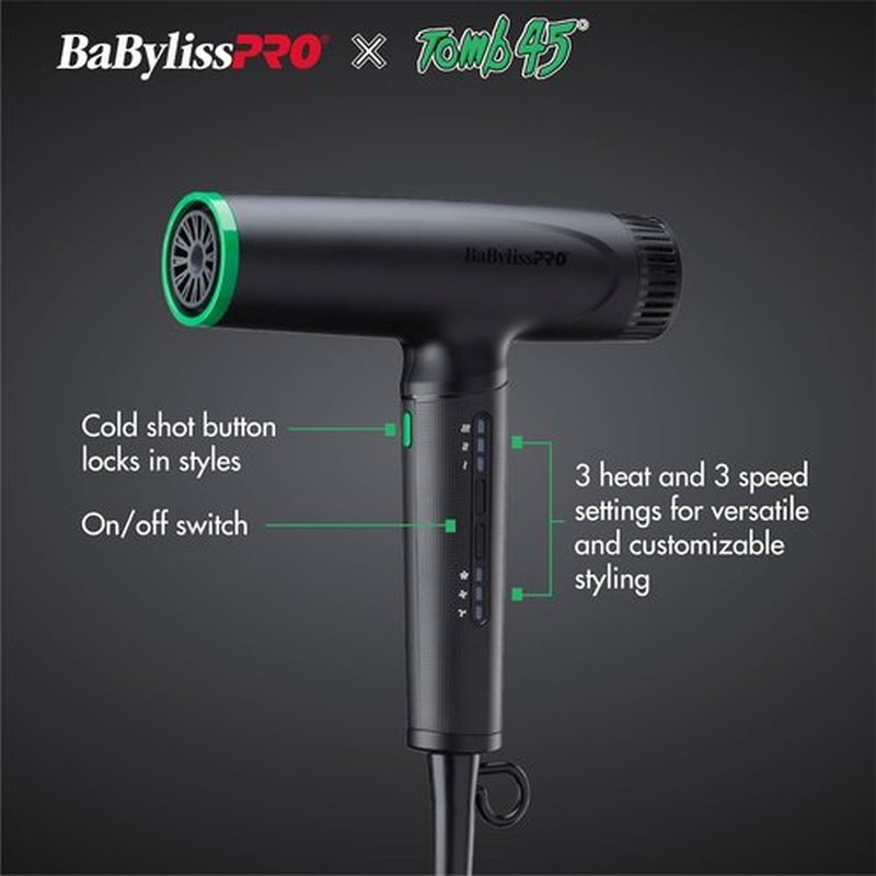 BaBylissPRO Nano Titanium Hair Dryer - Limited Edition Light Ionic Technology | Tomb45 Collection