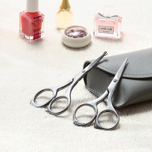 LIVINGO Nose Hair Scissors – Precision Stainless Steel Trimming Scissors with Rounded Tips, Safe and Easy Grooming for Nose, Ear, and Facial Hair