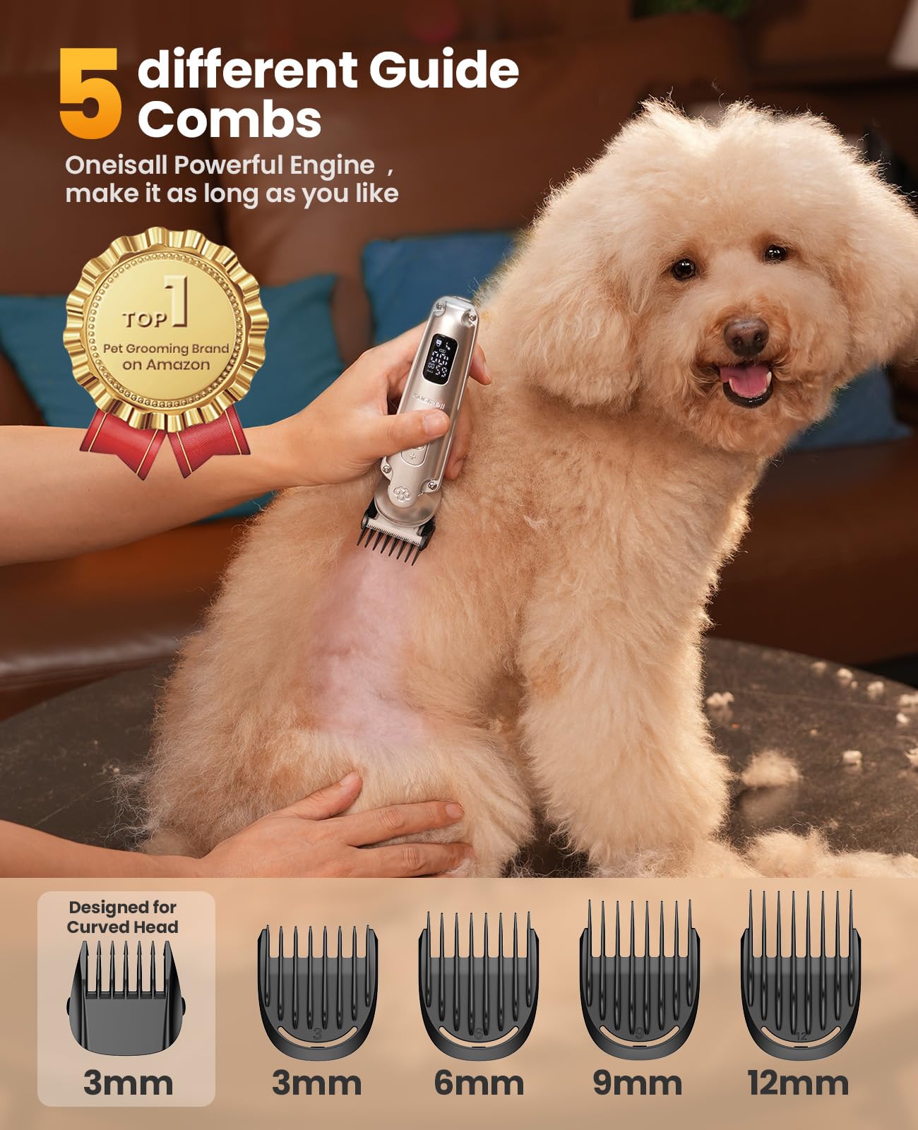 oneisall 4-in-1 Small Dog Clippers and Paw Trimmer Grooming Kit