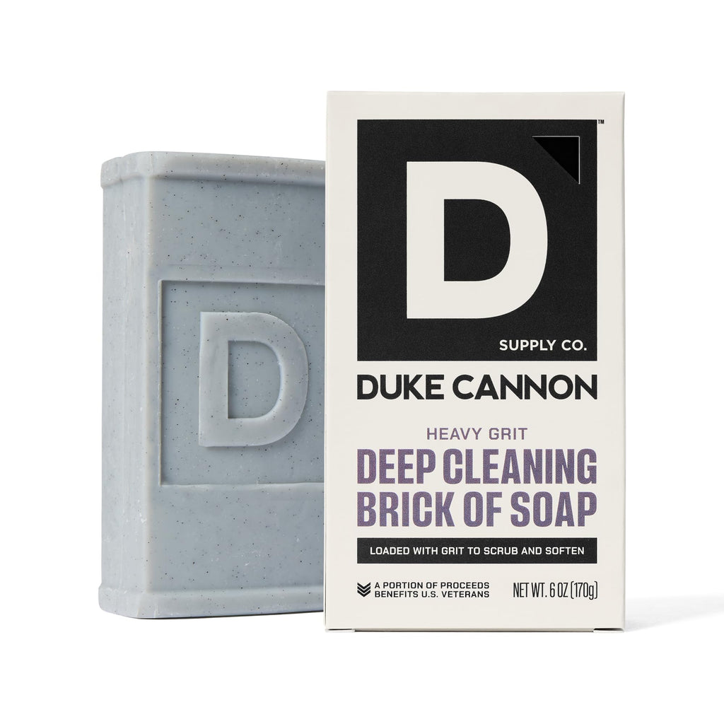 Duke Cannon Brick of Soap Variety Pack – 4 Bars (2 Soft Side Hydrating + 2 Heavy Grit Deep Cleaning), Large 10 oz Triple Milled Men’s Bar Soap Set