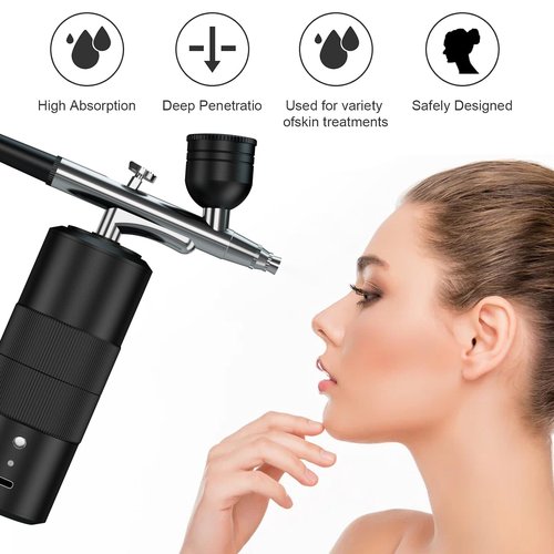 Airbrush Kit Portable Airbrush Air Brush Kit with Air Compressor Airbrush for Nails Airbrush Compressor High Pressure Nail Airbrush Machine Handheld Mini Air Brush Kit (black)
