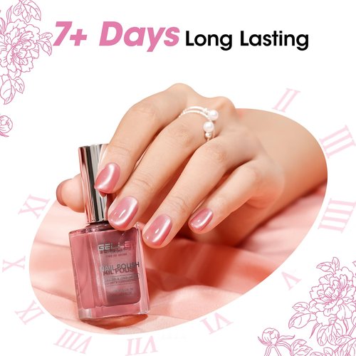 GELLEN Quick Dry Cat Eye Nail Polish, Magnetic Pink Fingernail Polish, Fast Drying Glitter Holographic Nail Polish Non Gel with Magnet Tool, DIY Salon Home, Valentine's Gift for Her