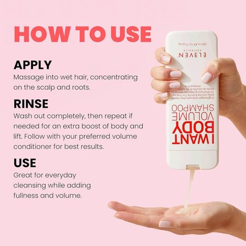 **ELEVEN AUSTRALIA I Want Body Volume Shampoo - Volumizing & Thickening Formula for Fine Hair, Sulfate-Free**