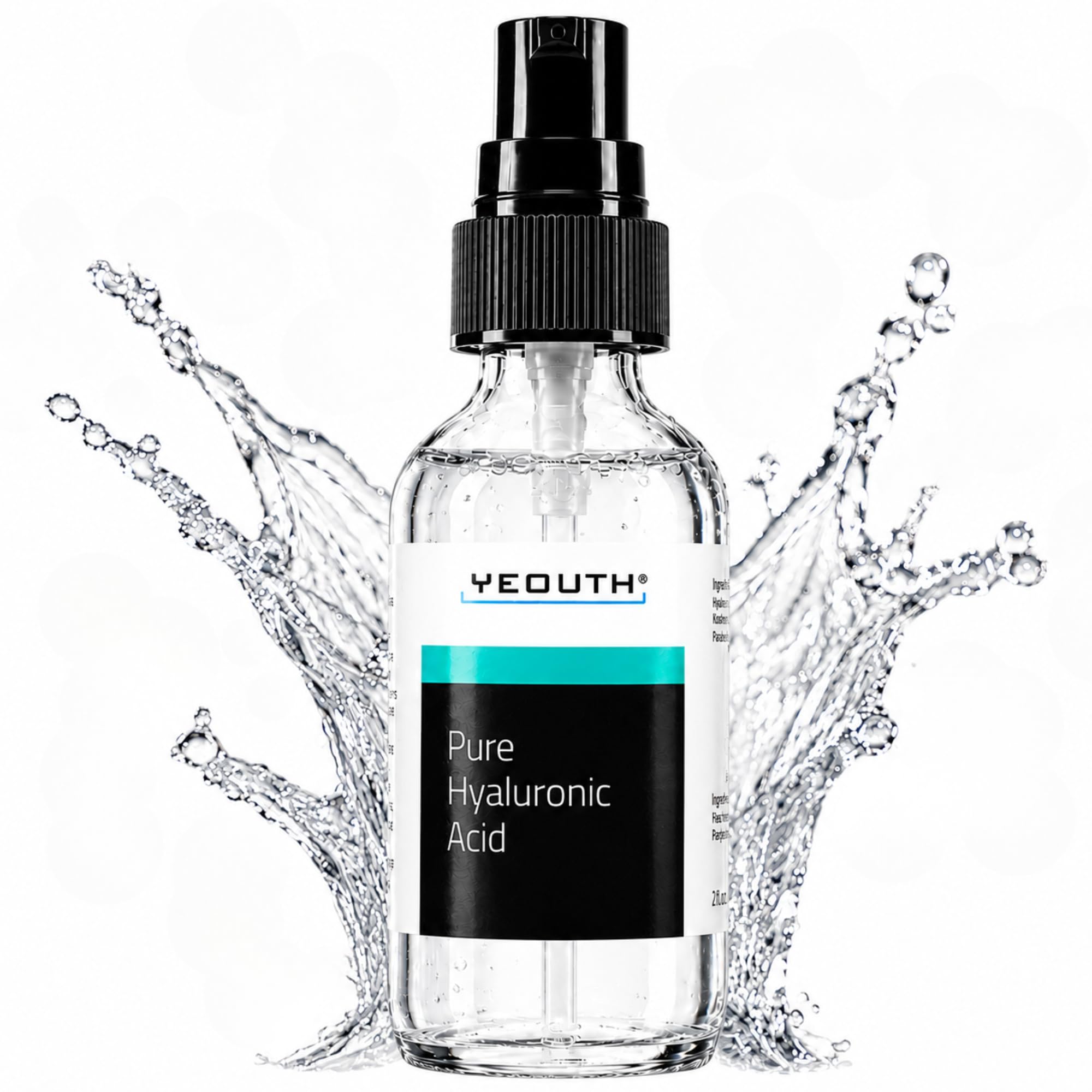 YEOUTH Pure Hyaluronic Acid Serum for Face with 99% Hyaluronic Acid, Plumping Hydrating Serum Targets the Appearance of Fine Lines, Dry and Dull Skin, 2 oz