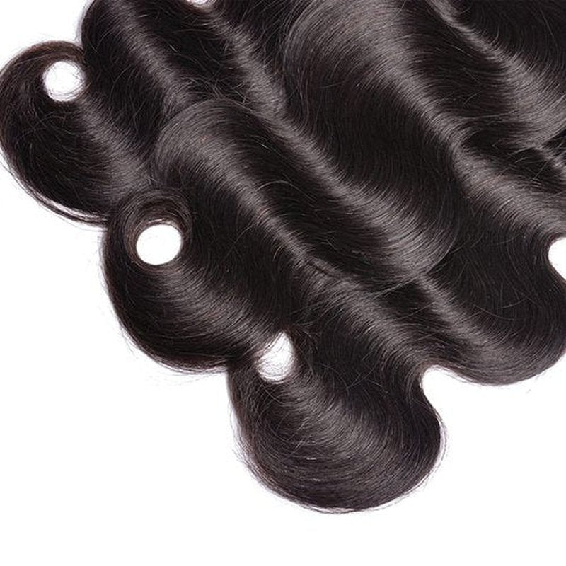Human Hair Bundles #1B Body Wave Bundles 16 18 20 Inch Brazilian Virgin Hair Natural Black Body Wave 3 Bundle Hair Extensions 50 Gram Per Bundle