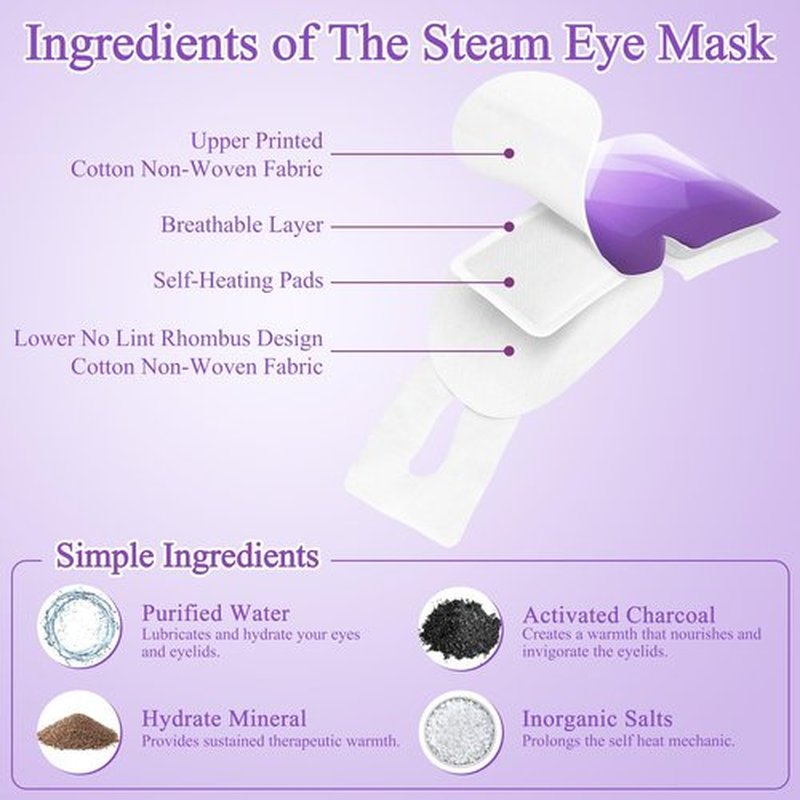 FRSHMORN 16 Packs Steam Eye Mask, Heated Eye Mask for Sleeping, Warm Compress for Eyes, Self Heating Disposal Steam Mask for Home Sleep, Office, Spa, Travel Essentials Valentine's Day Gift (Lavender)