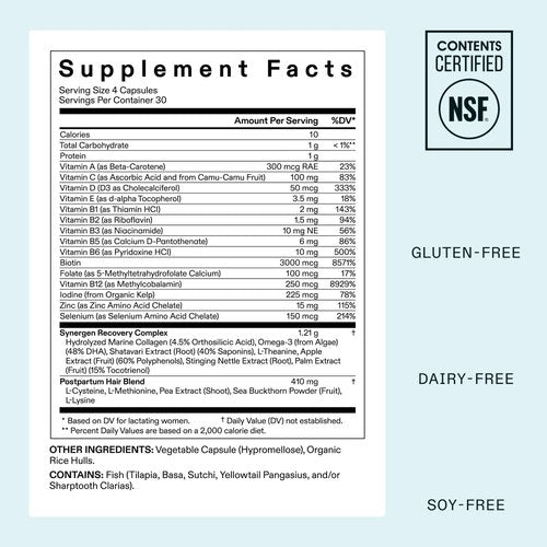 Nutrafol Postpartum Hair Growth Supplements & Serum - Clinically Tested for Thickness & Strength | 1 Month Supply, 1.7 Fl Oz