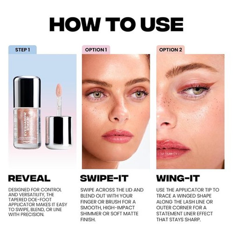 Sacheu Liquid Eyeshadow - Longwear Buildable Eye Makeup | Highly Pigmented Cream in Matte & Shimmer, Sp-ICE