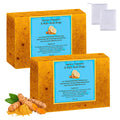 Nicgou Lemon Turmeric Kojic Soap - Turmeric Soap Bar for Face and Body, Natural Handmade Soaps Bar for All Skin Types, Daily Use Skin Care Deep Cleansing Moisturizing (2pcs)