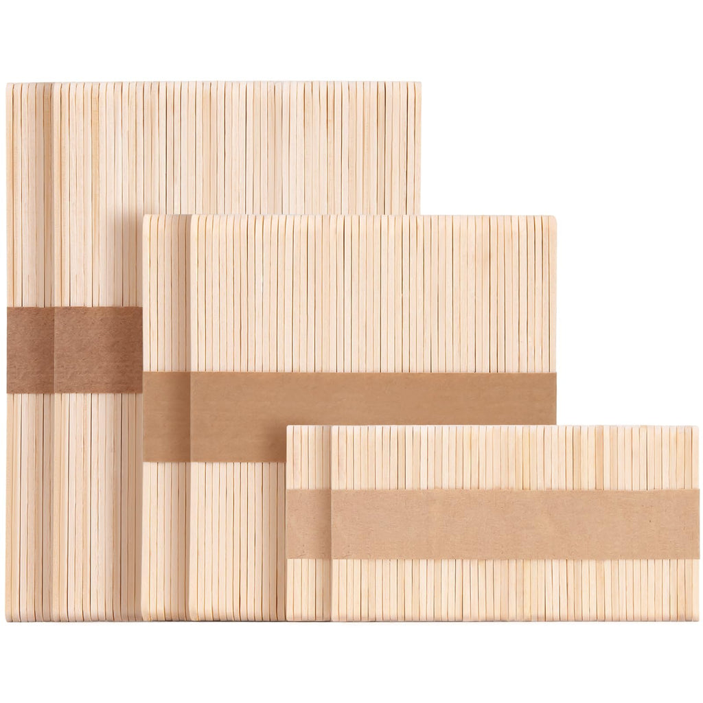 WISYOK Popsicle Sticks for Crafts Bulk 300Pcs, 3 Mixed Sizes Jumbo, Medium and Small Craft Sticks, Convenient and Perfect for DIY