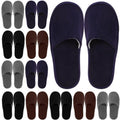 Geyoga 12 Pair Disposable Slippers for Guests Non Slip Disposable House Slippers Washable Reusable for Spa Travel Hotel Indoor Shoeless Home Bride Bathroom(Black, Brown, Navy Blue, Dark Gray,M)