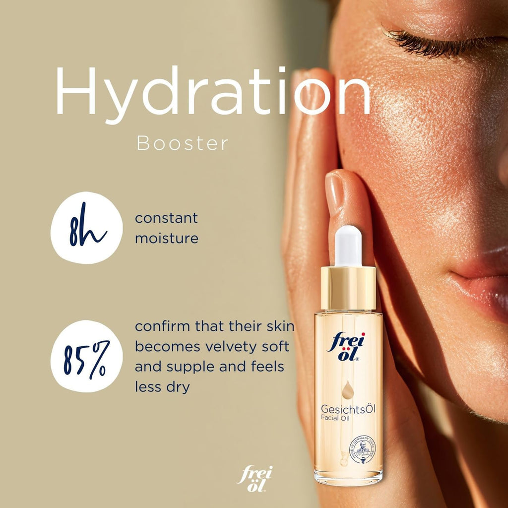 frei öl facial oil – visibly smooth skin – with vitamin E & omega-6 fatty acids – moisturising facial care – vegan – 30 ml / 1.01 fl oz