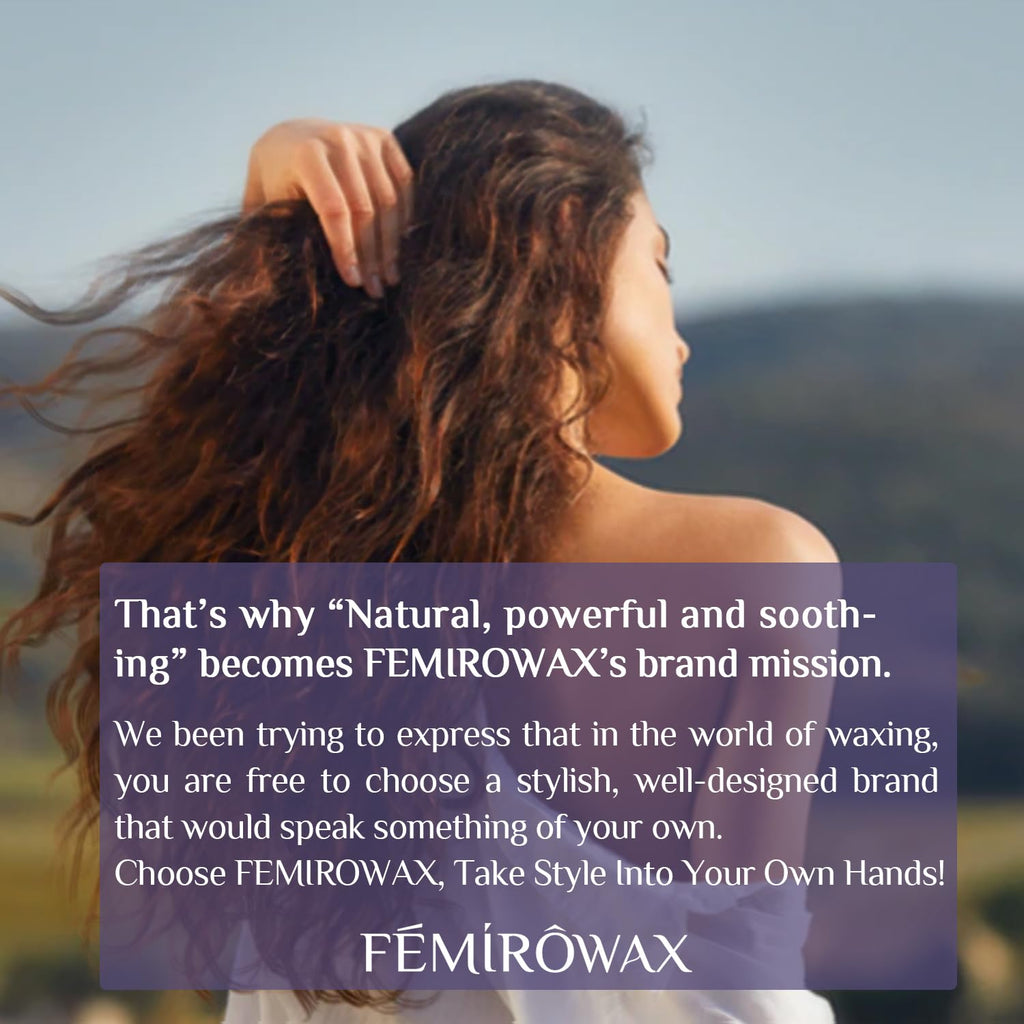 FEMIROWAX Wax Beads, 1lb Hard Wax Beans for Hair Removal Sensitive Skin with Aloe Formula Waxing Beads for Full Body Brazilian Bikini Face Eyebrow at Home Wax Refill for Women Men