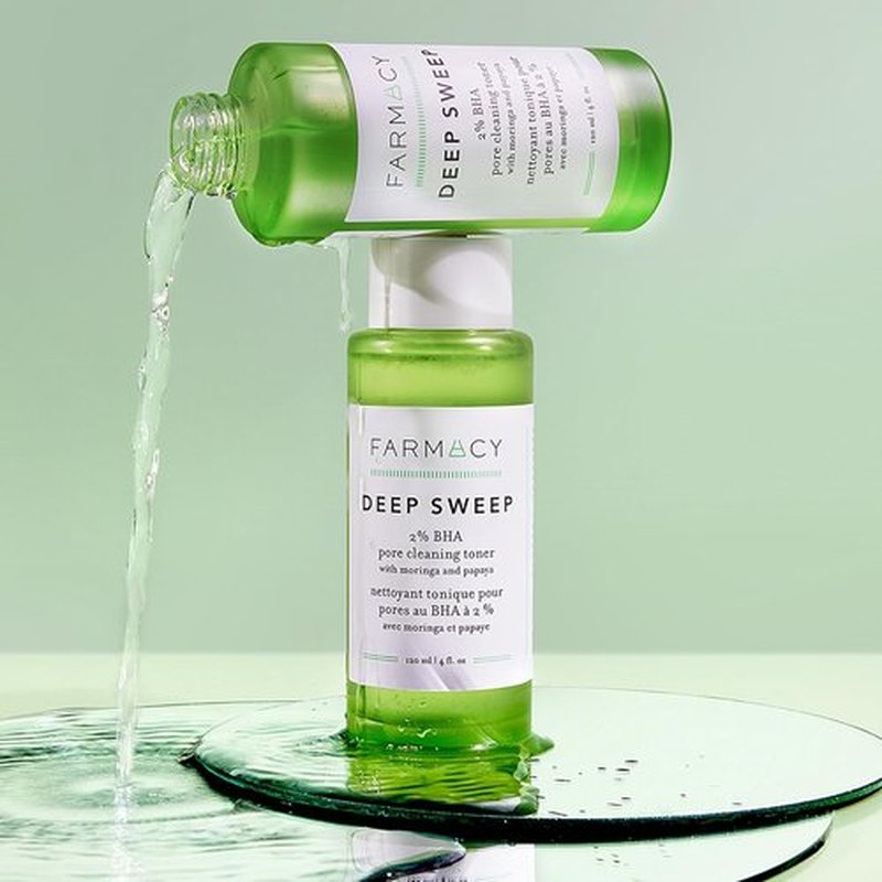 Farmacy 2% Salicylic Acid Toner - Deep Sweep BHA Exfoliant & Pore Cleaner for Oily Skin (120ml)
