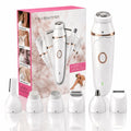 7-in-1 Electric Razors for Women,Bikini Trimmer for Women, Waterproof & USB Rechargeable with Body Hair Trimmer,Eyebrow Trimmer, Nose Hair Clipper,Callus Remover &Facial Cleansing Brush,Gifts for Lady