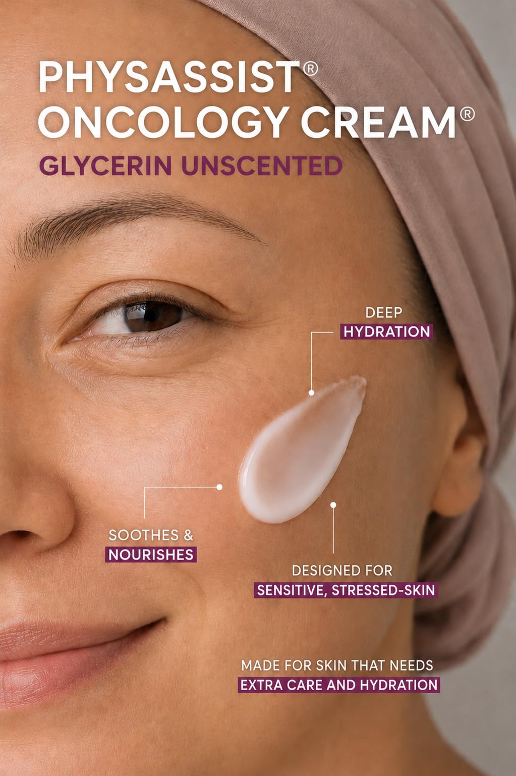 PhysAssist Oncology Cream Glycerin Unscented Moisturizer for Face & Body – Deep Hydration Cream for Dry, Sensitive & Stressed Skin – Fragrance-Free with Jojoba Oil & Vitamin E – 4 oz Jar