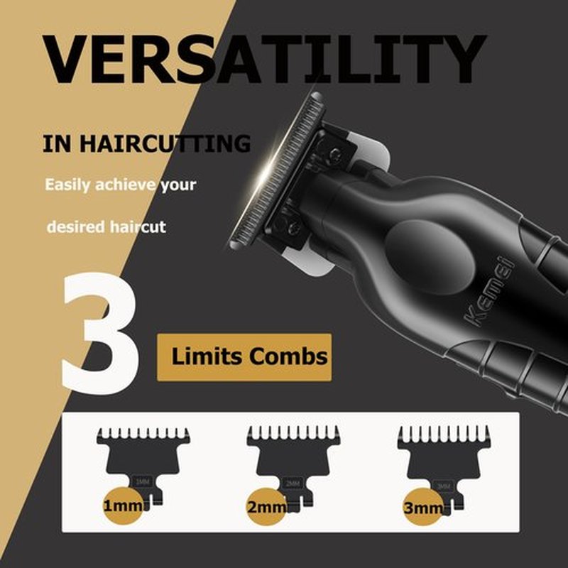 KEMEI 2299 Professional Hair/Beard Trimmer for Men, Zero Gapped Hair Clippers for Barbers, Cordless