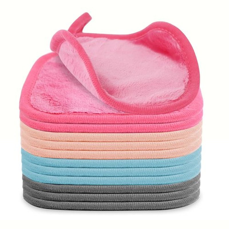 Puomue Makeup Remover Cloths - Ultra Soft Reusable Microfiber Towels | 12 Pack, 6"x6", Multicolor