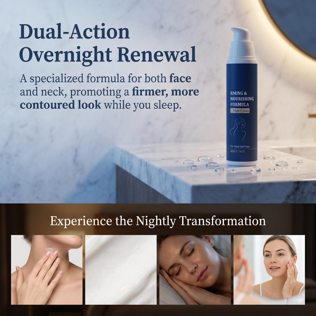 Firm & Restore Formula Night Cream, Face & Neck Firming Moisturizer, Deep Hydrating Anti-Wrinkle Overnight Cream for Lifted Smoother Skin, 50ml