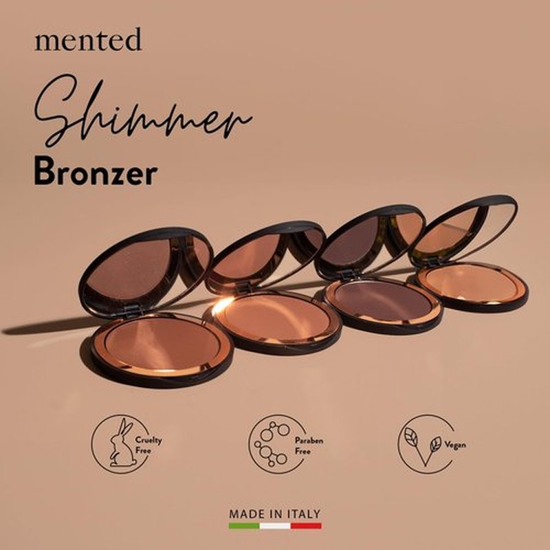 Mented Cosmetics Made in Italy, Cruelty Free Makeup, Vegan, Paraben Free, Shimmer Bronzer, Highlighter Bronzing Powder Palette for Face with Vitamin E + A, 0.35oz/10g, Yacht Life