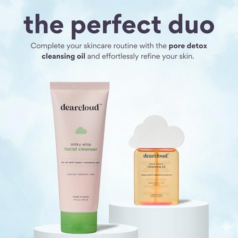 dearcloud Milky Whip Matcha Facial Cleanser – Korean Face Wash with BHA, Allantoin, and Matcha Green Tea (5 fl oz)