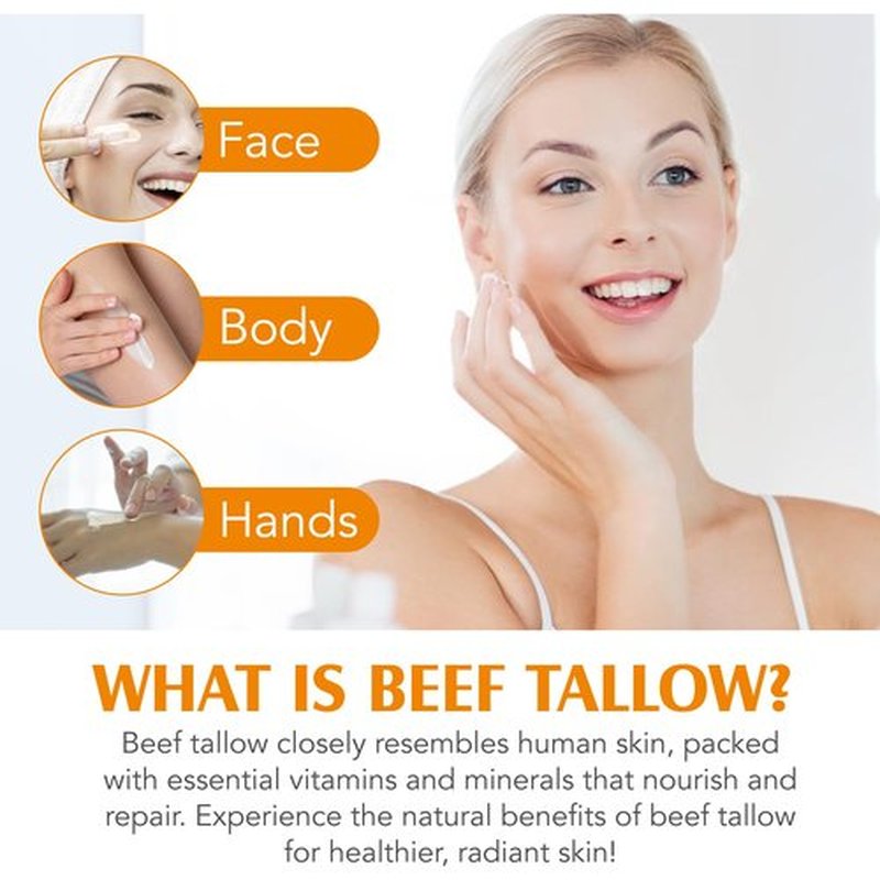 Meifenla Beef Tallow for Skin, Tallow and Honey Cream Natural Tallow Face Moisturizer,Hydrating Beef Tallow Balm Deeply Moisturizing for Face & Body Skin Care