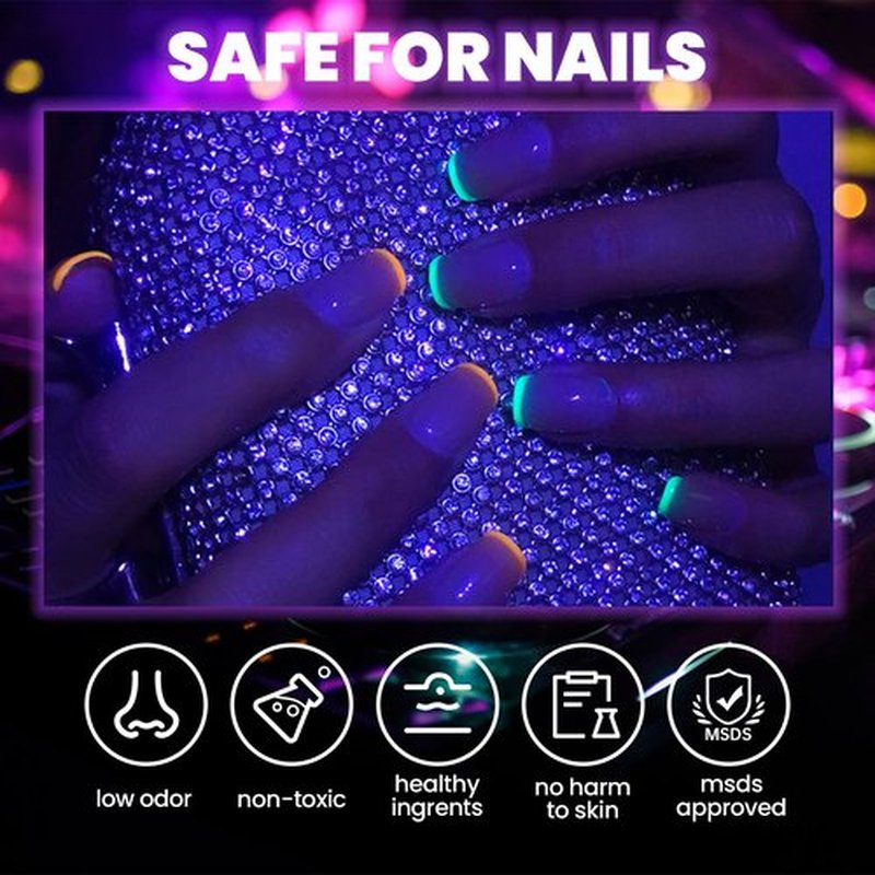 TWOEIGHT Gel Nail Polish Liner Nail Art 6 Colors 8ml Soak off UV Pigmented Built Thin Brush in Bottle Manicure DIY at Home Salon Quality Gift for Women noctilucent Red Orange Yellow Green Blue Purple