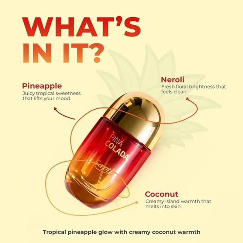Sapil Pina Colada Perfume for Women - Fresh Tropical Scent for Summer - Long-Lasting Eau De Parfum 100ml